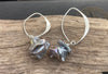Keishi grey freshwater pearl drop earings