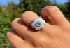 Apatite gemstone flower ring