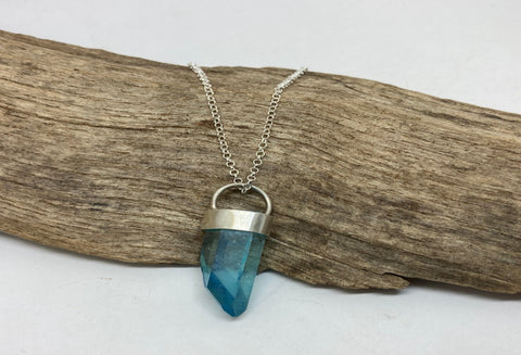 Aqua Aura crystal pendant