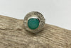 Chrysoprase gemstone silver ring