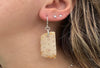 Natural gemstone unpolished earrings