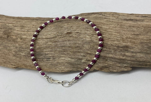 Ruby and silver bracelet