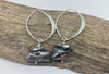 Keishi grey freshwater pearl drop earings