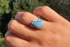 Larimar gemstone and silver ring
