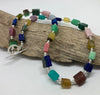 Multicoulred naturalstone and silver necklace
