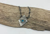 Organic triangle  pendant with an Apatite gemstone
