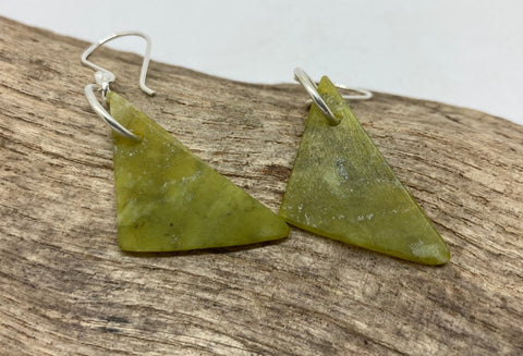 Scottish Iona  marble stone and silver earrings