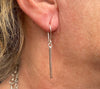 Thin stick drop earrings