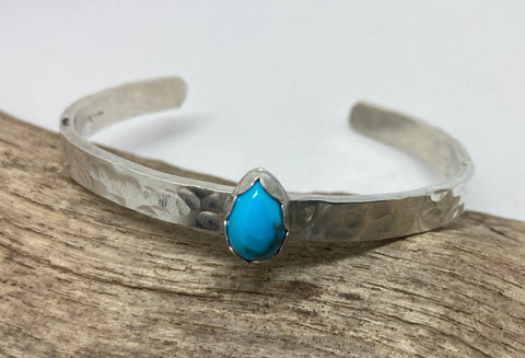 Mexican Turquoise gemstone and  Sterling silver cuff