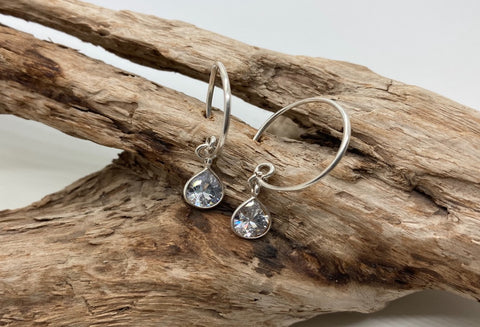 Cubic zircon hoop earrings