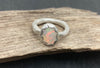 Ethiopian opal silver ring with a textured heavy band