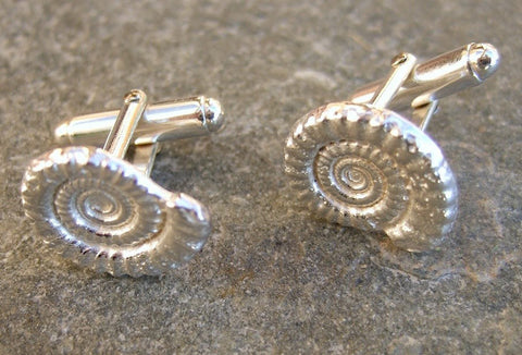 Ammonite Sterling silver cufflinks