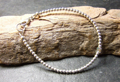 Swarovski bracelet with Sterling silver spheres