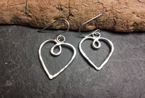 Heart silver  earrings
