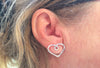 Heart stud silver earrings
