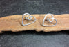 Heart stud silver earrings