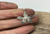 Textured flower Sterling silver pendant