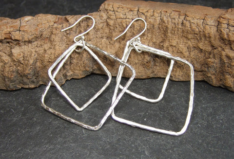 Square sterling silver  earrings