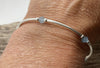 Aquamarine semi precious stone and silver bracelet