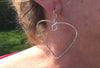 Sterling silver  large heart earrings