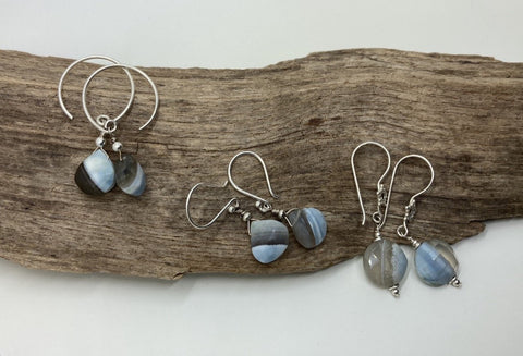 Blue Oregon Opal earrings