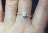 Sterling silver bobble ring with a flower
