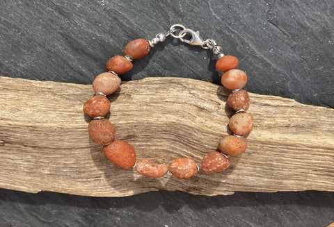 Carnelian and silver bracelet