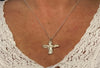 Sterling silver organic cross pendant