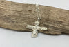Sterling silver organic cross pendant