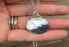 Domed silver shining  textured pendant