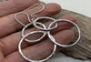Large double hooped Sterling silver earrings
