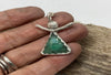 Emerald gemstone angel pendant