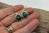 Emerald gemstone and silver earings