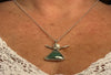Emerald gemstone angel pendant