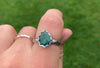 Emerald silver ring
