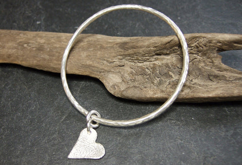 Sterling silver  heart bangle