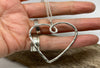Sterling silver large heart pendant