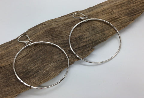 Large silver hoop earrings