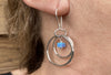 Blue Opal and hoop silver earrings
