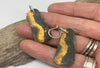 Bumblebee jasper and silver earrings