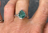 Emerald silver ring