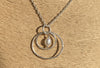 Freshwater pearl and silver circles pendant