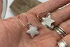 Star textured drop Sterling silver  earrings.