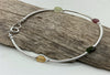 Tourmaline stone heart and silver bracelet